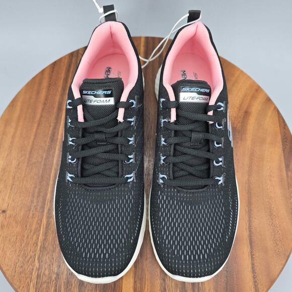 Skechers Shoes Women's 9 Black Lite Foam lace Up Athletic Walking Sneakers - Picture 6 of 8